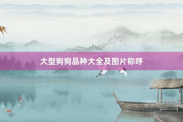 大型狗狗品种大全及图片称呼